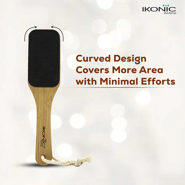 Ikonic Basics Sided Sand Bamboo Foot Scraper  IKB-758C