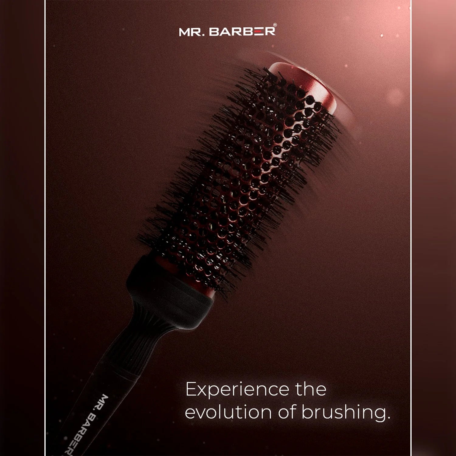 Mr. Barber Pro XL 53 mm Ceramic Thermal Ion Hair Brush Comb For Men & Women MB-XL53 | Frizz Control & Long Barrel Brush - 1
