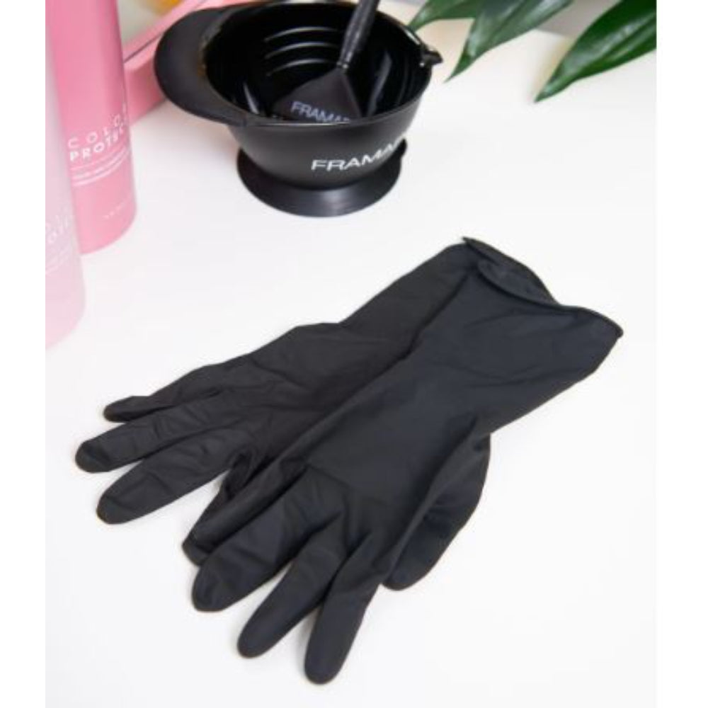 Framar - Reusable Black Latex Gloves (Box of 10)