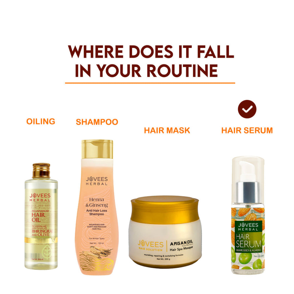 Jovees Hair Serum With Grape Seed & Almond Oil For Frizzy Hair 60 ML