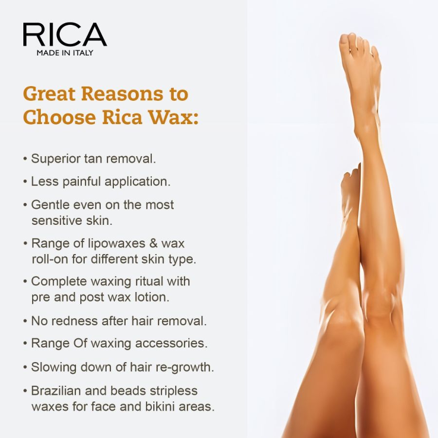 Rica Brazilian Stripless Painless Hair Removal Wax For Men & Women| Quick & Easy Tan Removal Waxing For Face, Armpit & Bikini Areas| 800 gm, Pack of 1