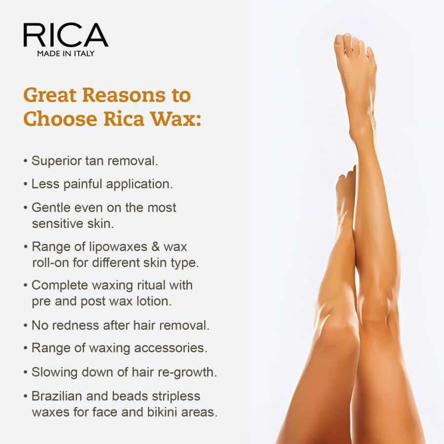 Rica Argan Liposoluble Painless Hair Removal Wax For Men & Women| Quick & Easy Tan Removal Waxing for Sensitive Skin| 800 ml, Pack of 1