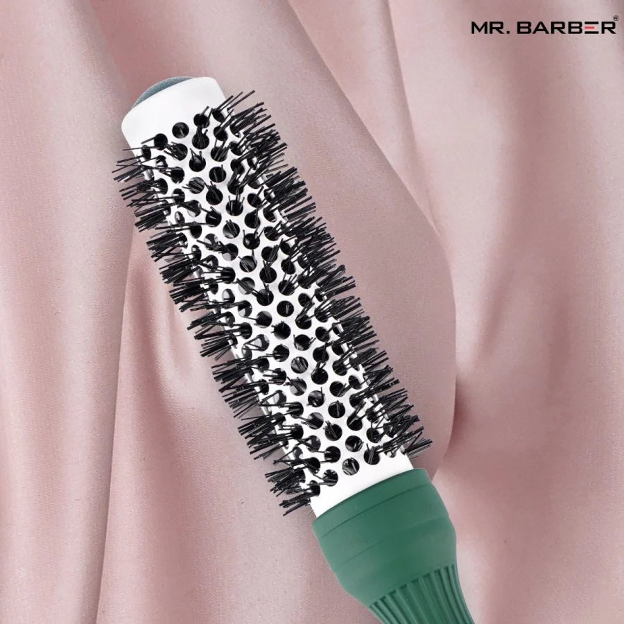 Mr. Barber Green Ceramic Ion Thermal Brush 25mm | Professional Hair Styling Brush - 1 Piece