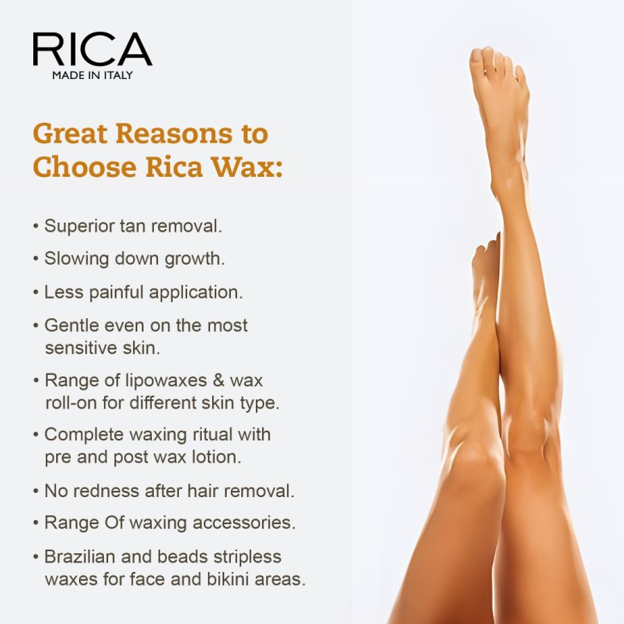 Rica Sweet Almond Liposoluble Painless Hair Removal Wax For Men & Women| Quick & Easy Tan Removal Waxing for Sensitive Skin| 800 ml, Pack of 1