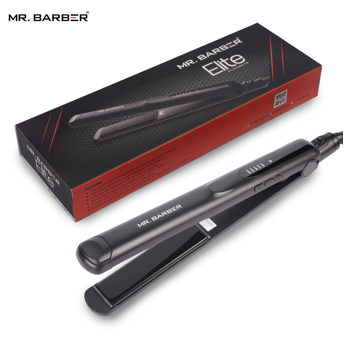Mr. Barber Elite Hair Straightener With Supremely Advanced Technology & Automatic Sleep Mode (Black)