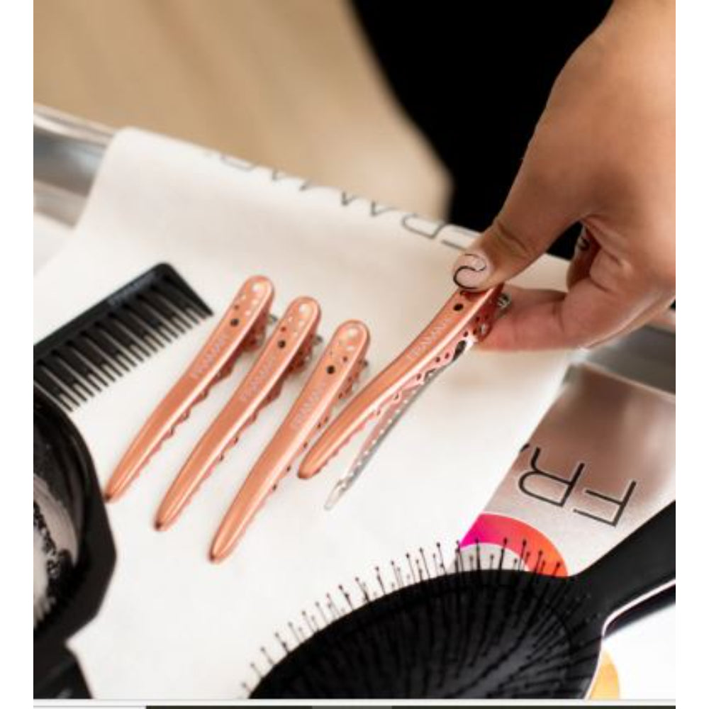 Framar - Big Bite Clips - Rose Gold Pack of 4