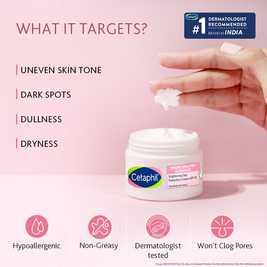 Cetaphil Brightening Day Protection Cream SPF 15 – Hydrating & Dark Spot Reducing Moisturizer