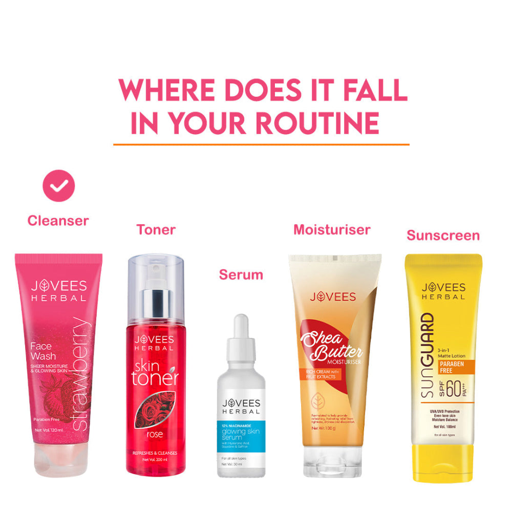 Jovees Strawberry Face Wash | Normal to Dry Skin | Hydrating