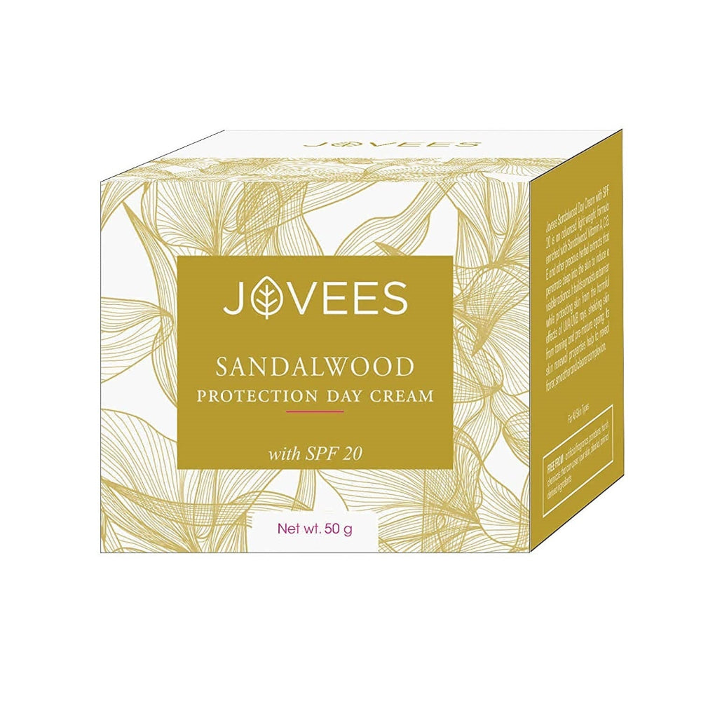 Jovees Sandalwood Protection Day Cream | Oily, Sensitive Skin | SPF 20 50 g