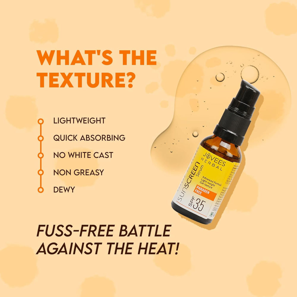 Jovees Sunscreen Face Serum SPF 35 | Aloe Vera & Carrot Extract 30 ml