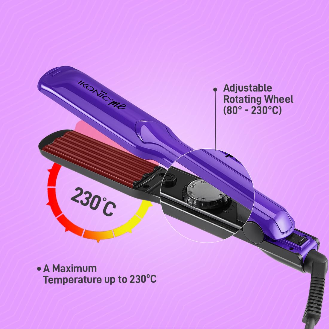 Ikonic Professional CRIMP & STYLE HAIR CRIMPER,Purple