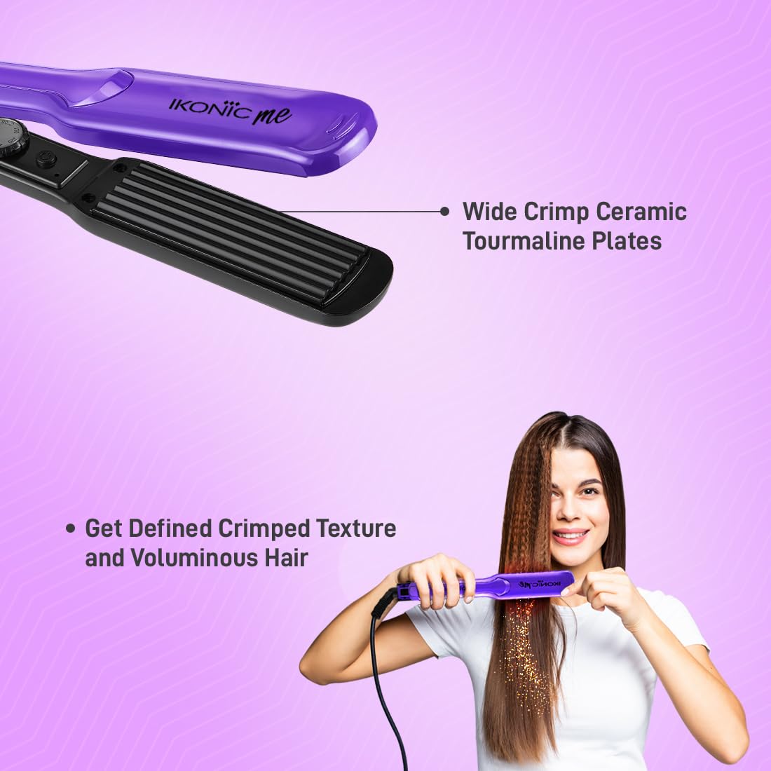 Ikonic Professional CRIMP & STYLE HAIR CRIMPER,Purple
