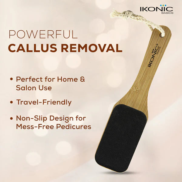 Ikonic Basics Sided Sand Bamboo Foot Scraper  IKB-758C