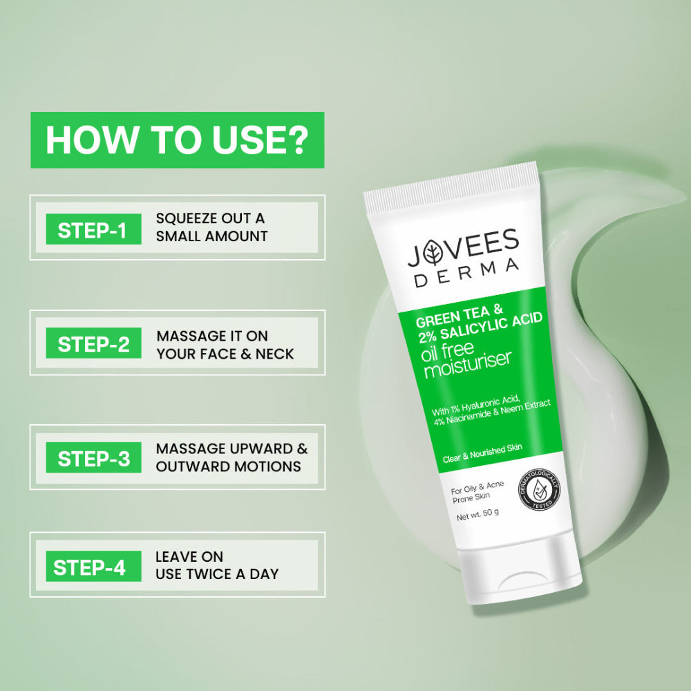 Jovees Derma Green Tea & 2% Salicylic Acid Oil Free Moisturiser-50 g