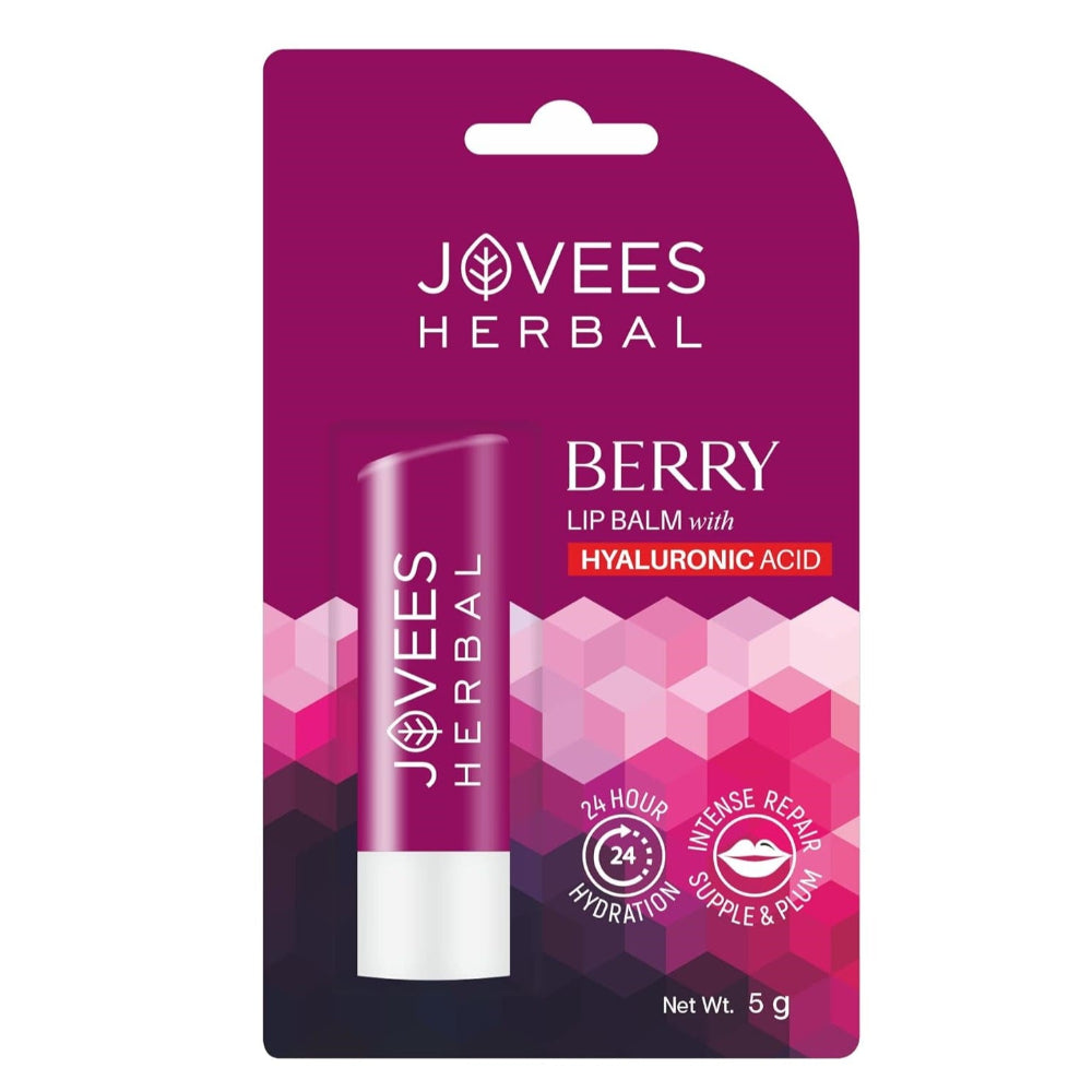 Jovees Berry Lip Balm With Hyaluronic Acid | Rejuvenates Dry Lips