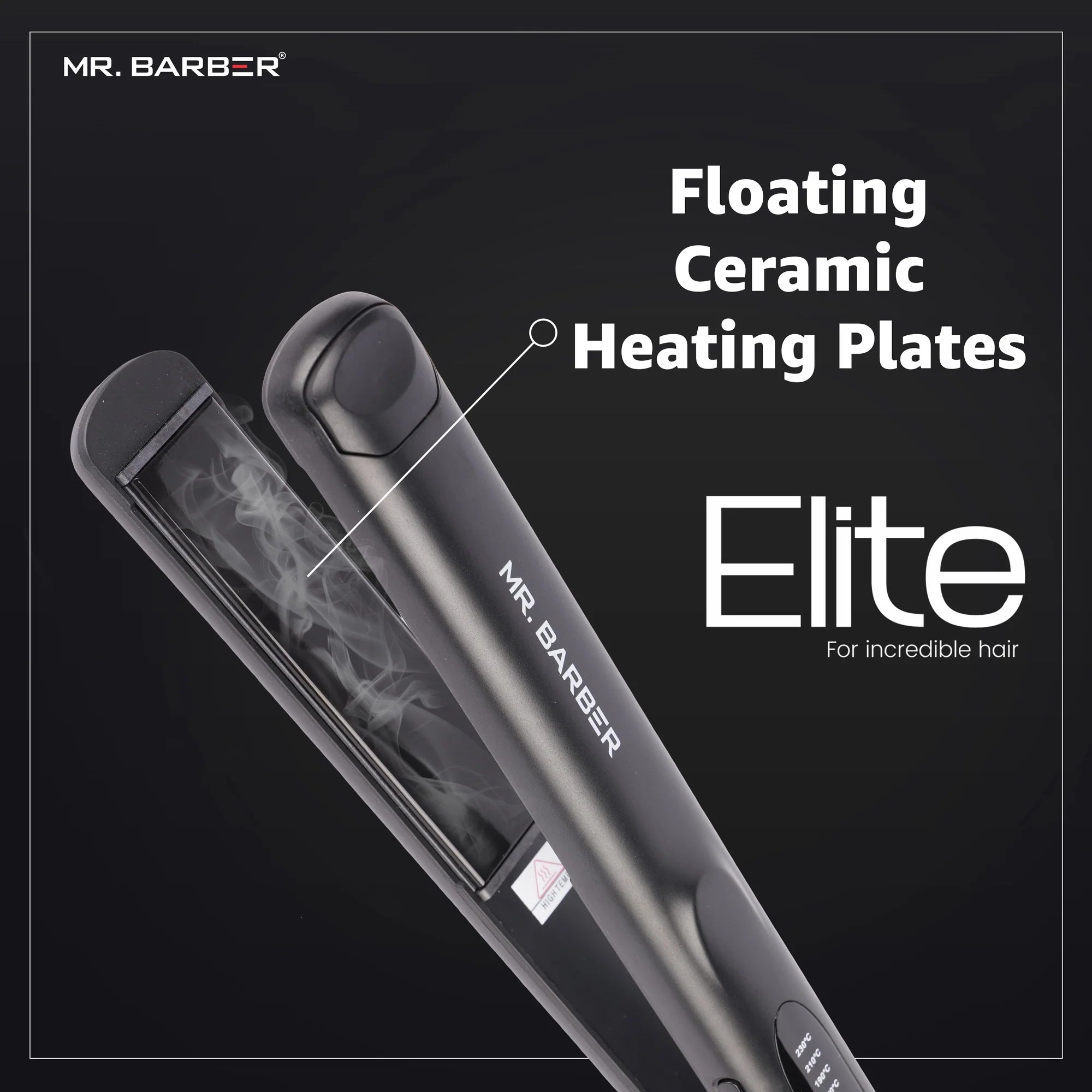 Mr. Barber Elite Hair Straightener With Supremely Advanced Technology & Automatic Sleep Mode (Black)