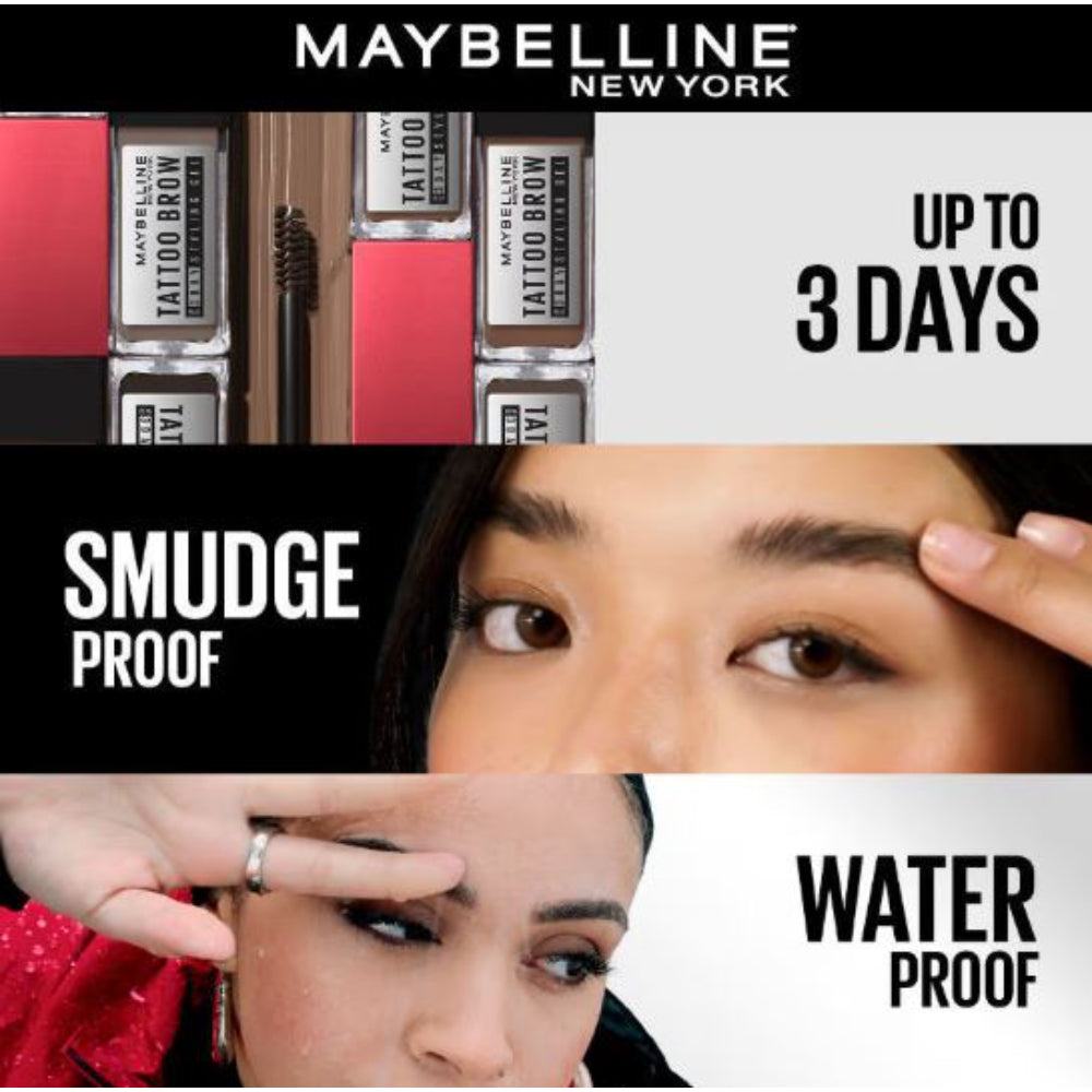 Maybelline New York Tattoo Brow 3-Day Gel, Water & Smudgeproof Lasts Up To 36H (6ml)