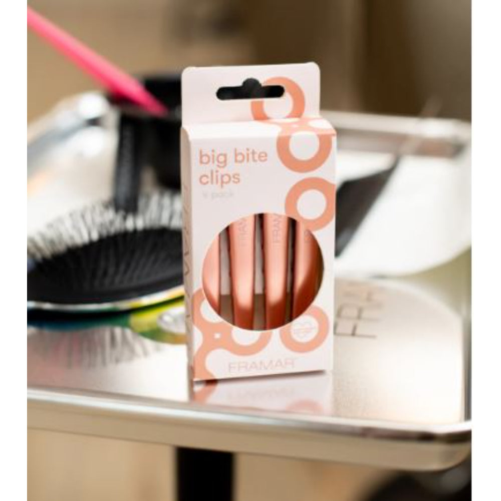 Framar - Big Bite Clips - Rose Gold Pack of 4