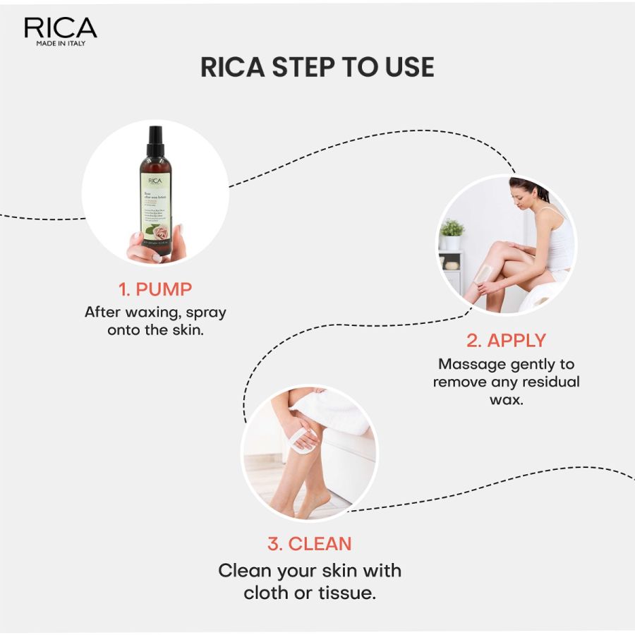 Rica Rose After Wax Lotion – 250 ml | Soothing & Hydrating Post-Wax Skin Care with Natural Rose Extract