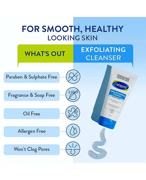Cetaphil Daily Exfoliating Cleanser – Gentle Exfoliation for Healthy, Glowing Skin