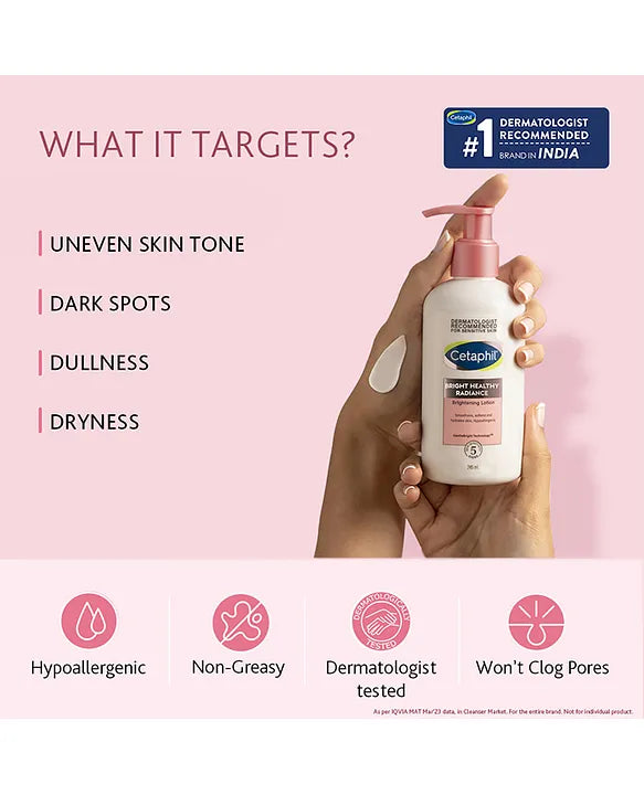 Cetaphil Brightening Lotion – 24-Hour Hydration & Even Skin Tone