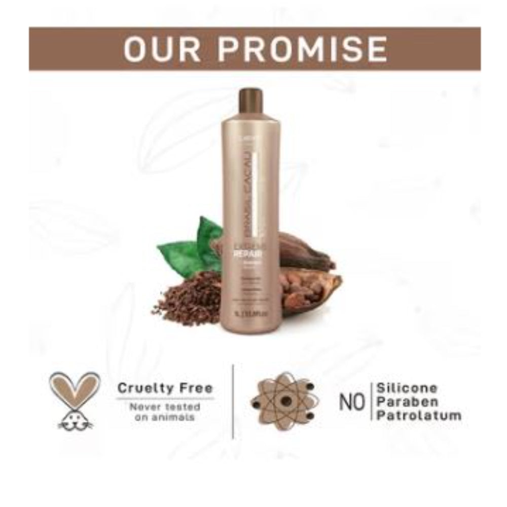 Cadiveu - Brasil Cacau Professional Extreme Repair Shampoo Sulfate Free For Damaged Hair (1000ml)