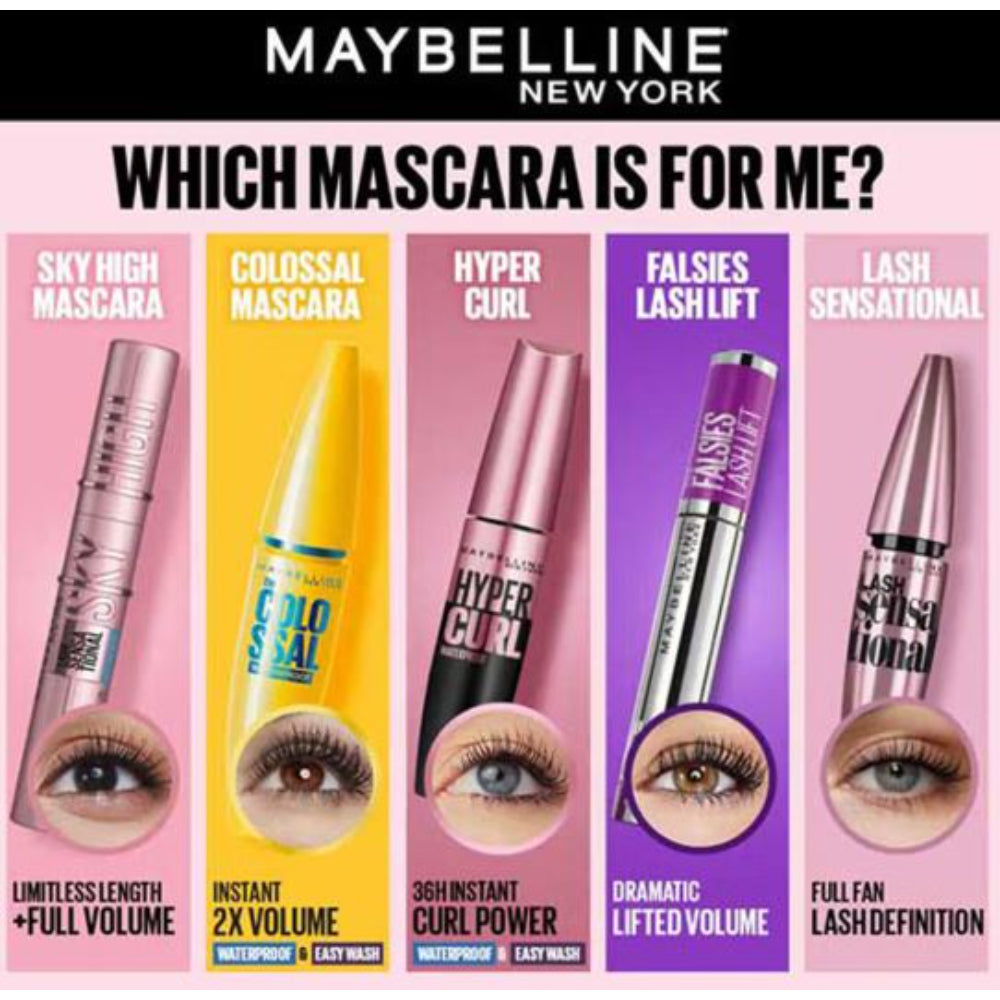 Maybelline New York The Colossal Volumizing Mascara, Lasts Up To 12H (10ml)