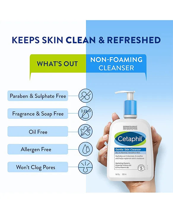 Cetaphil Gentle Skin Cleanser – Hydrating & pH-Balanced Formula for Sensitive Skin