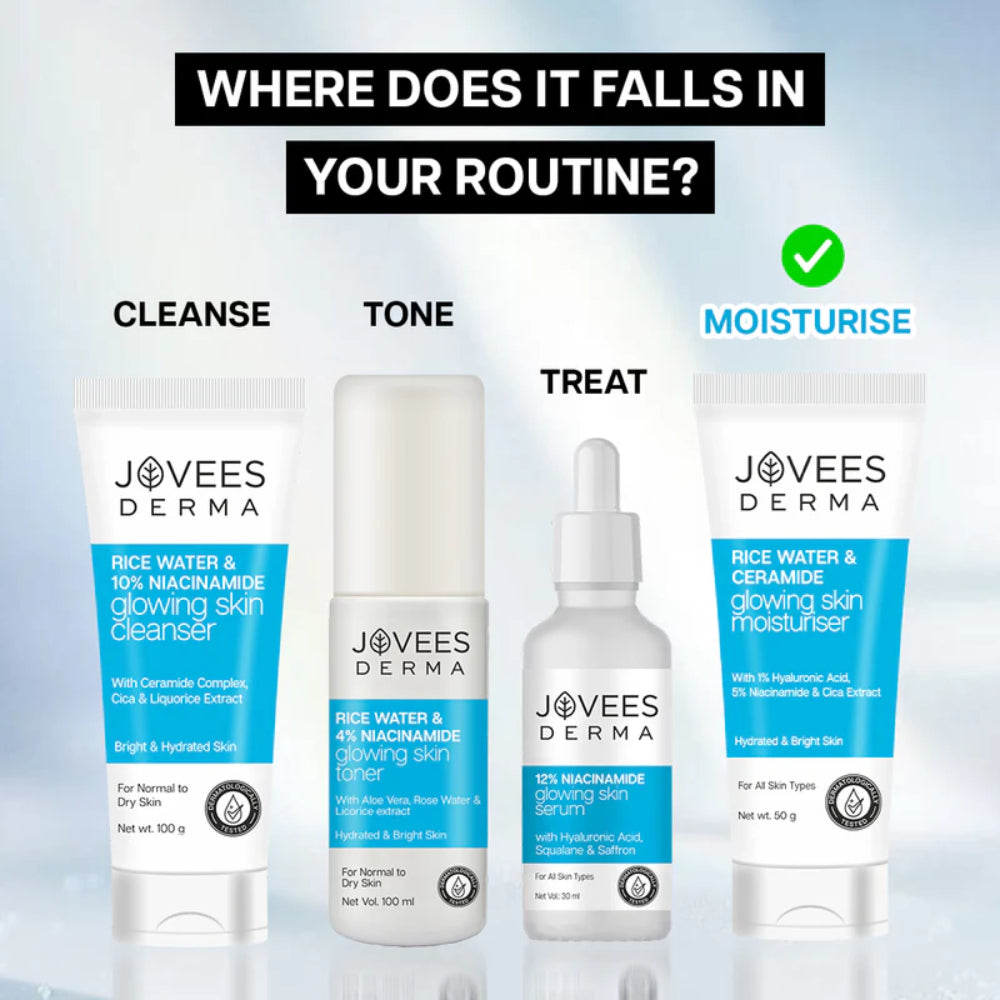 Jovees Derma Rice Water & Ceramide Glowing Skin Moisturiser-50 g
