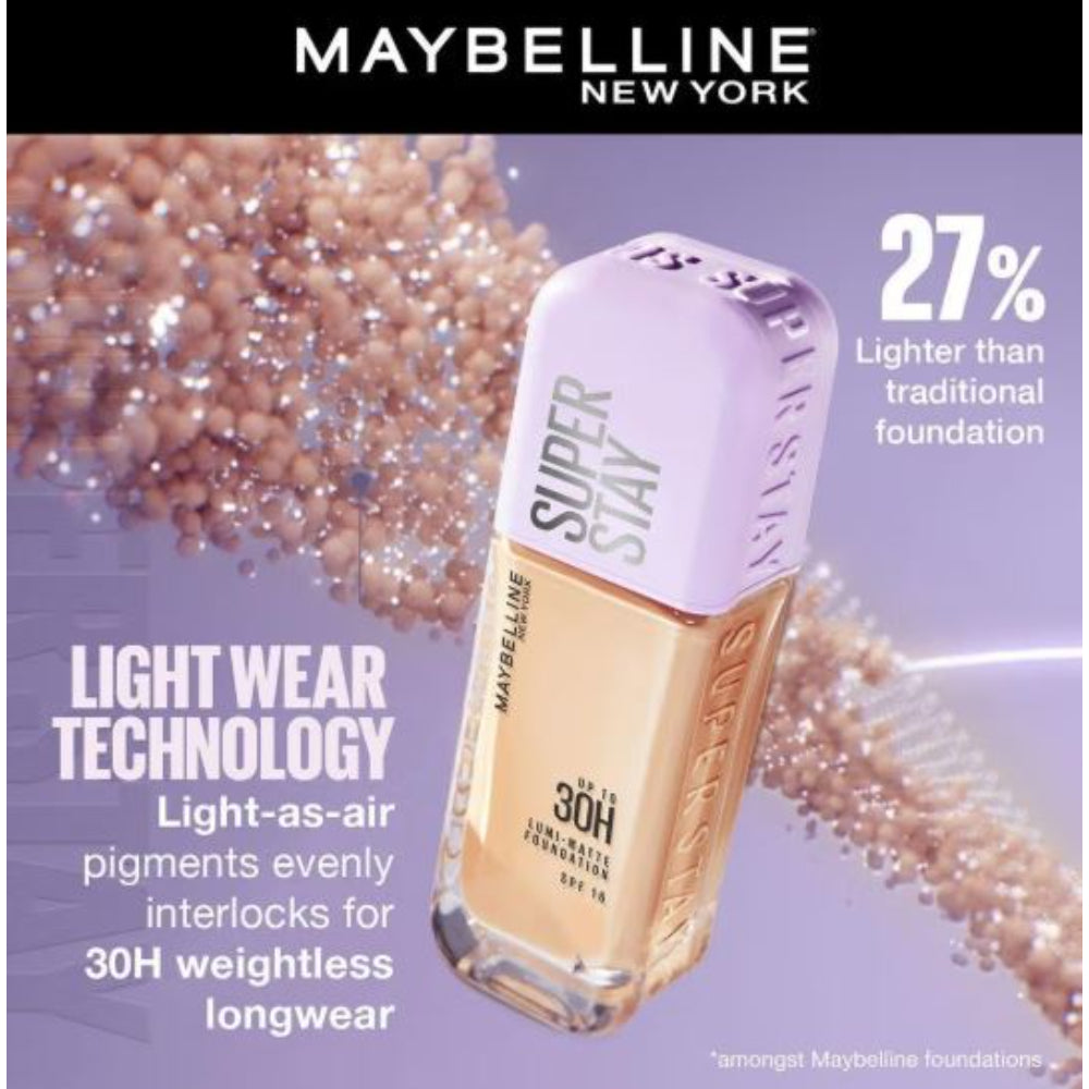Maybelline New York Super Stay Lumi-Matte Liquid Foundation 30H Wear, Transfer Proof (35 ml)