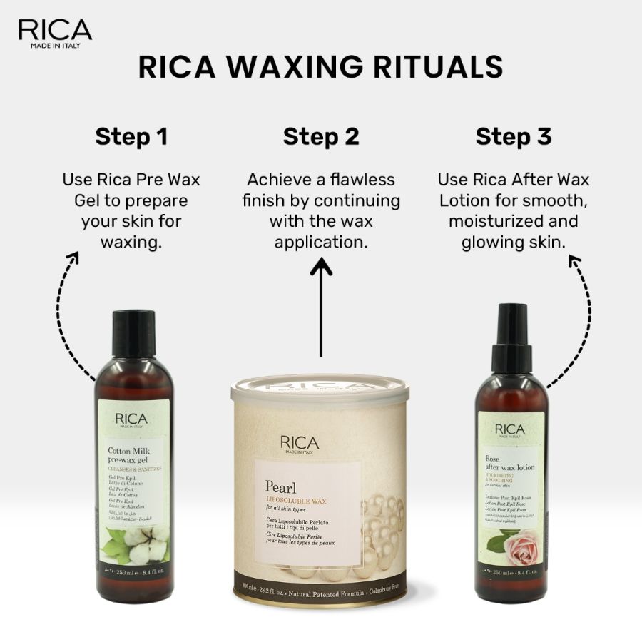 Rica Pearl Liposoluble Painless Hair Removal Wax For Men & Women| Quick & Easy Tan Removal Waxing for All Skin| 800 ml, Pack of 1