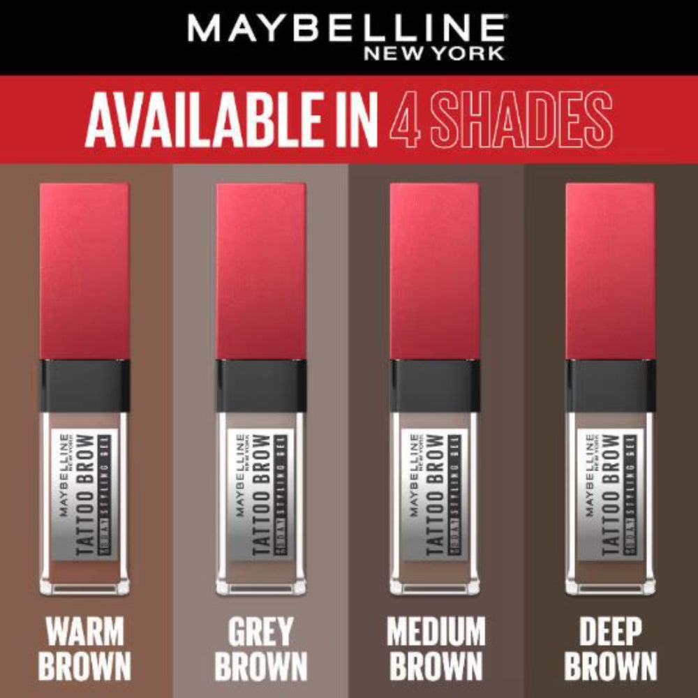 Maybelline New York Tattoo Brow 3-Day Gel, Water & Smudgeproof Lasts Up To 36H (6ml)