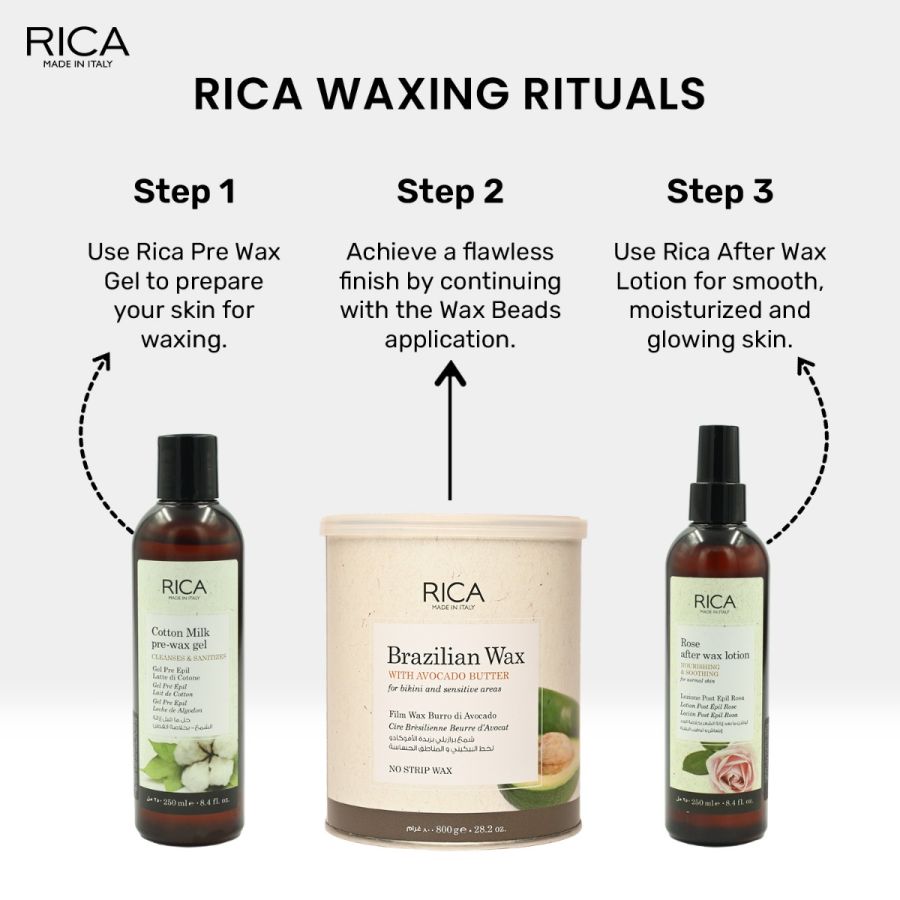 Rica Brazilian Stripless Painless Hair Removal Wax For Men & Women| Quick & Easy Tan Removal Waxing For Face, Armpit & Bikini Areas| 800 gm, Pack of 1