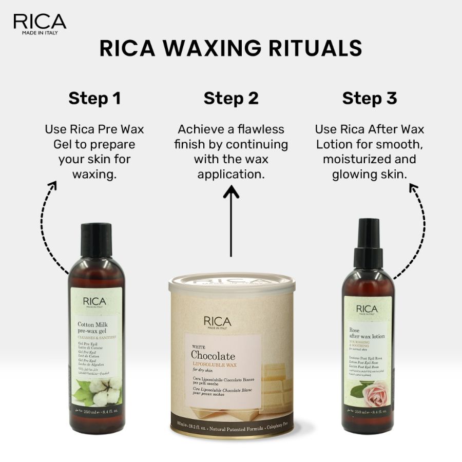 Rica White Chocolate Liposoluble Painless Hair Removal Wax For Men & Women| Quick & Easy Tan Removal Waxing for Dy Skin| 800 ml, Pack of 1