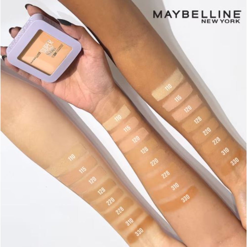 Maybelline New York Super Stay Flex Powder Foundation Compact-30H Full Cover-for Oily Skin (9g)