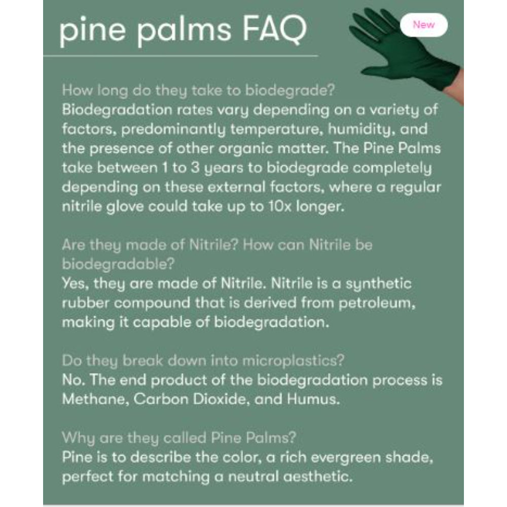 Framar - Pine Palms Biodegradable Nitrile Gloves - 100 count