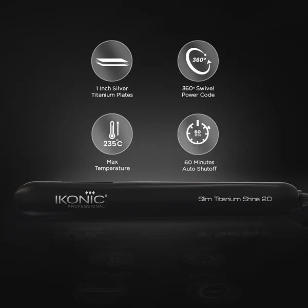 Ikonic Professional Slim Titanium Shine 2.0 Hair Straightener
