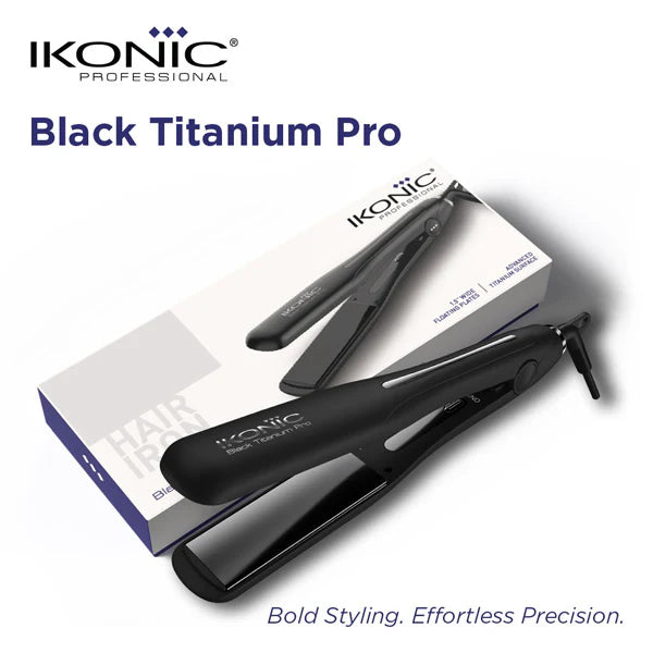 Ikonic Professional Black Titanium Pro Hair Straightener