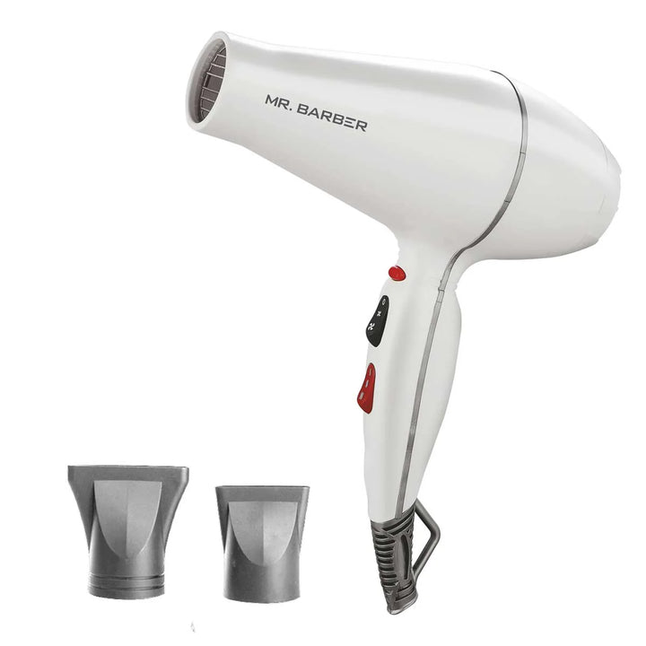 Mr. Barber MB-AMW Airmax with 2 Air Flow Detachable Nozzles Turbo Motor Powerful Professional Hair Dryer For Styling & Dressing 2400 Watts