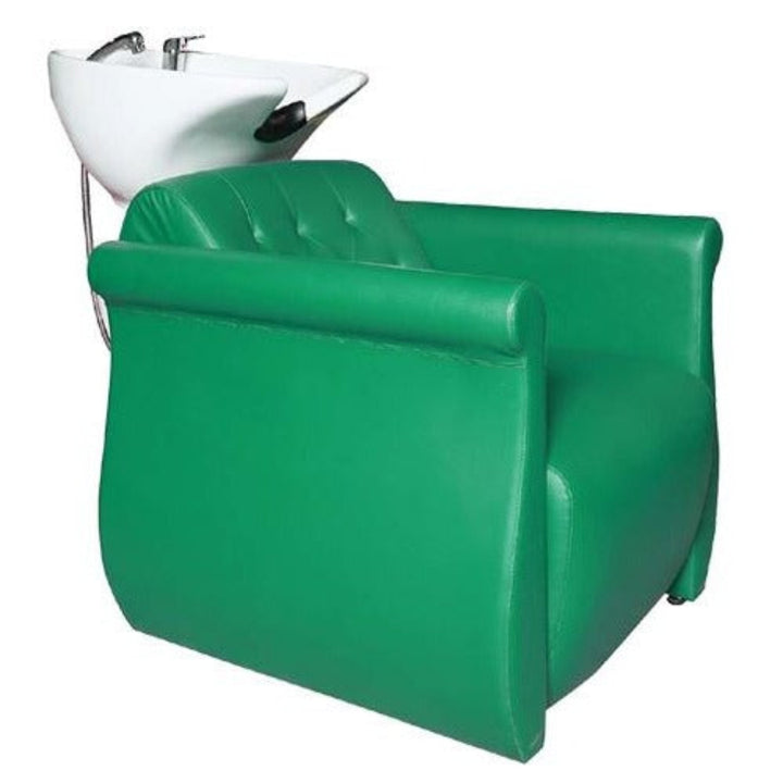 Delmore - Ambition Non-Electric Shampoo Station – Relaxed Design with Lumbar Support & Adjustable Ceramic Basin