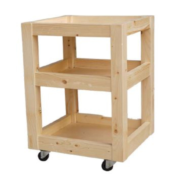 Delmore - AALAYA Wooden Pedicure Trolley – Elegant Multi-Shelf Spa Trolley with Smooth Mobility