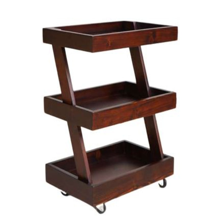 Delmore - AASVI Wooden Spa Trolley – Compact 3-Tier Storage Trolley for Professional Spas & Salons