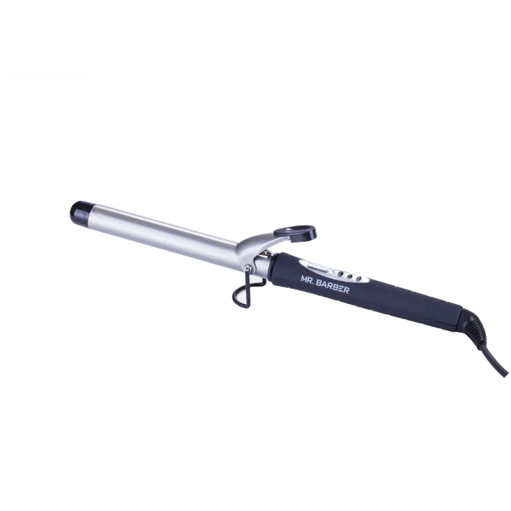 Mr Barber Curl On Curling Tong 25mm Ceramic Infused Barrel, Hair Curling Tong - Black Hair Curler
