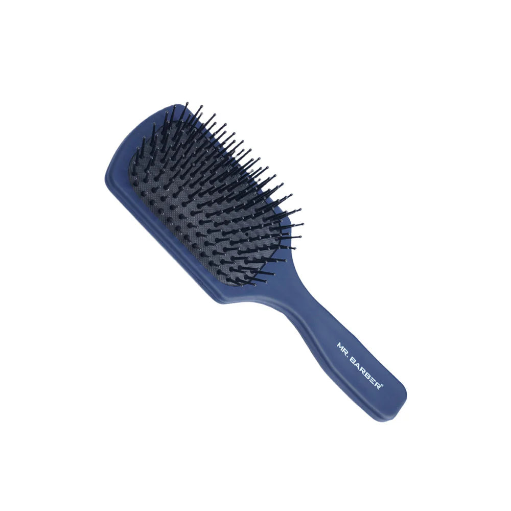 Mr. Barber Flat Mate Small Paddle Brush – Blue | Professional Detangling & Styling Brush for Women, Men & Kids - 1 Piece