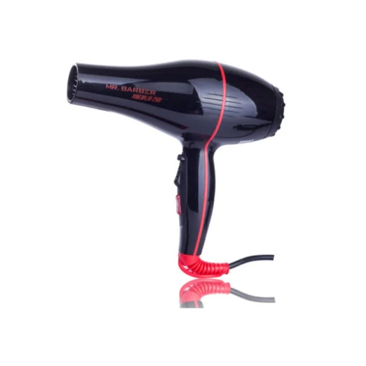 Mr. Barber MB-PP2500 Power Play with 2 Air Flow Detachable Nozzles Professional Hair Dryer, Blow Dry, Salon Style, 2200 Watts (Black)