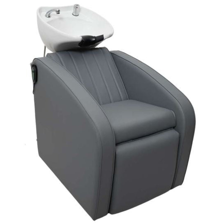 Delmore - Galaxy Electric Shampoo Station – Relaxed Design with Lumbar Support, Electric Footrest & Adjustable Ceramic Basin