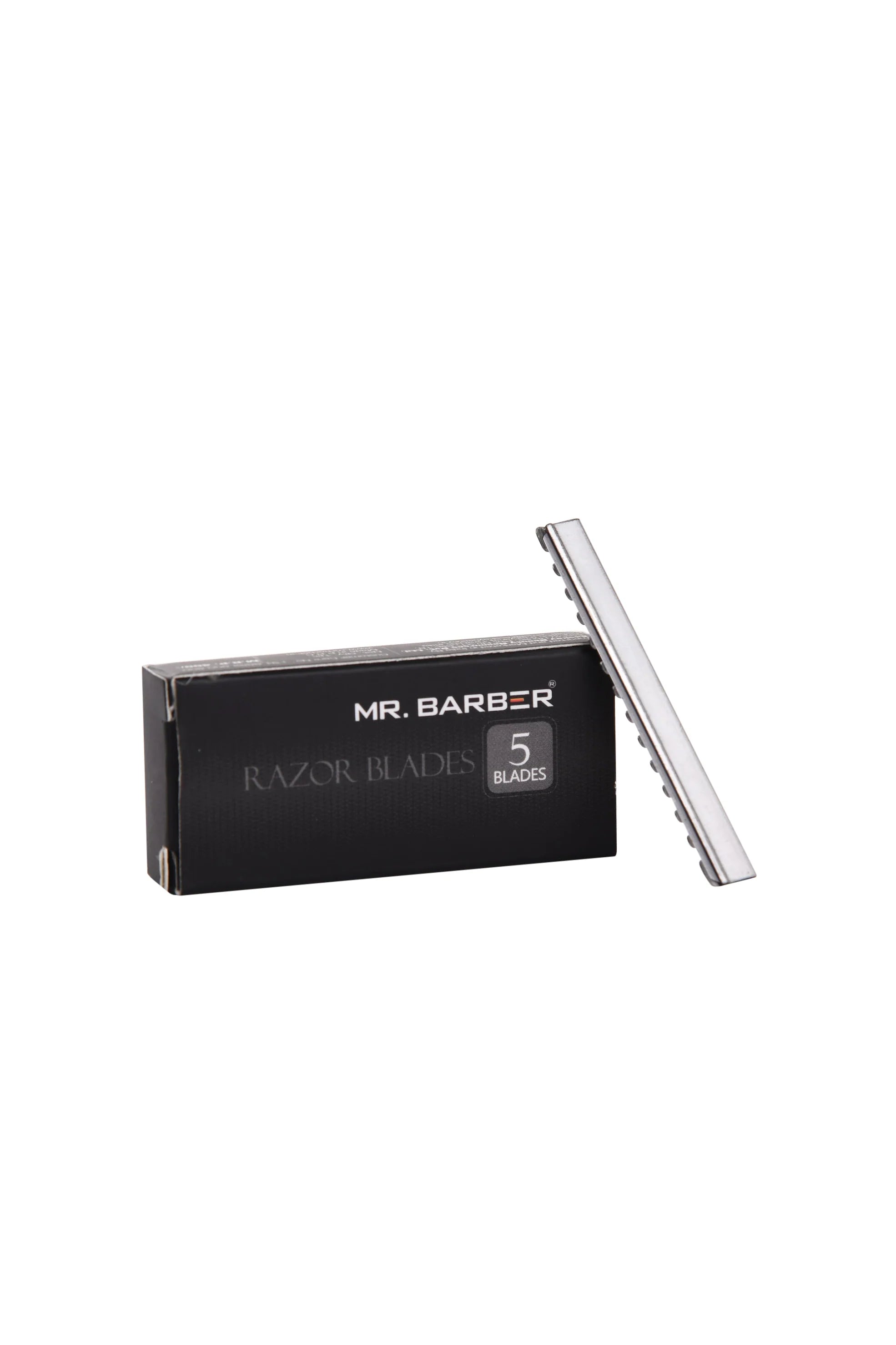 Mr. Barber Hair Razor Blades | Sharp Edge, Lightweight Stainless Steel Finish | Ideal For Hair Texturing & Precision Cuts (MB-RZB) - Pack of 5 Blades
