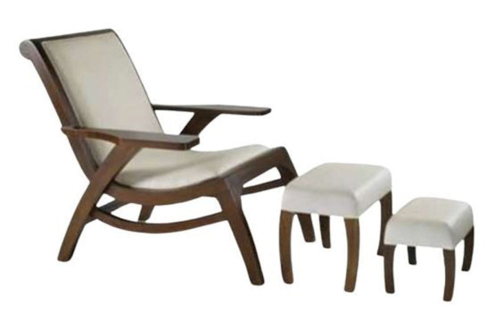 Delmore - RAGINI Foot Reflexology Chair – Premium Wooden Reflexology Chair with Matching Client & Therapist Stools