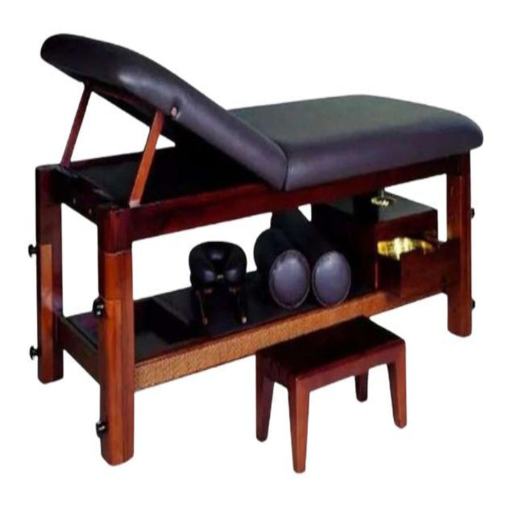 Delmore - Shirodhara Treatment Bed – Ayurvedic Therapy Bed with Adjustable Backrest & High-Density Foam Cushioning