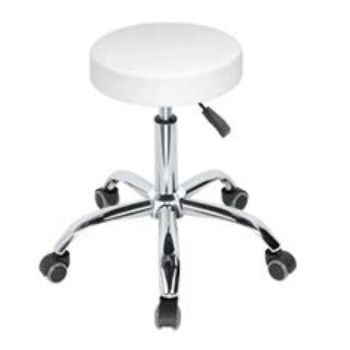 Delmore - Stool DL0002 – Low-Height Pedicure Stool with Cushioned Seat, Adjustable Height & Noiseless Wheels